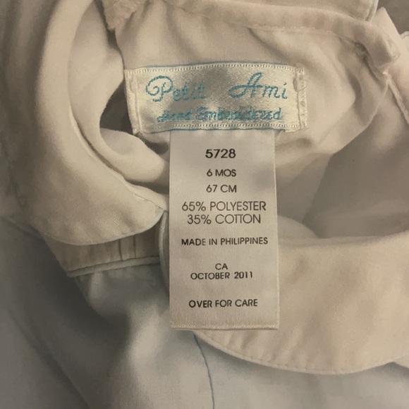 Petit Ami blue and white one Piece fleur-de-lis embroidery 6 months - Picture 8 of 9